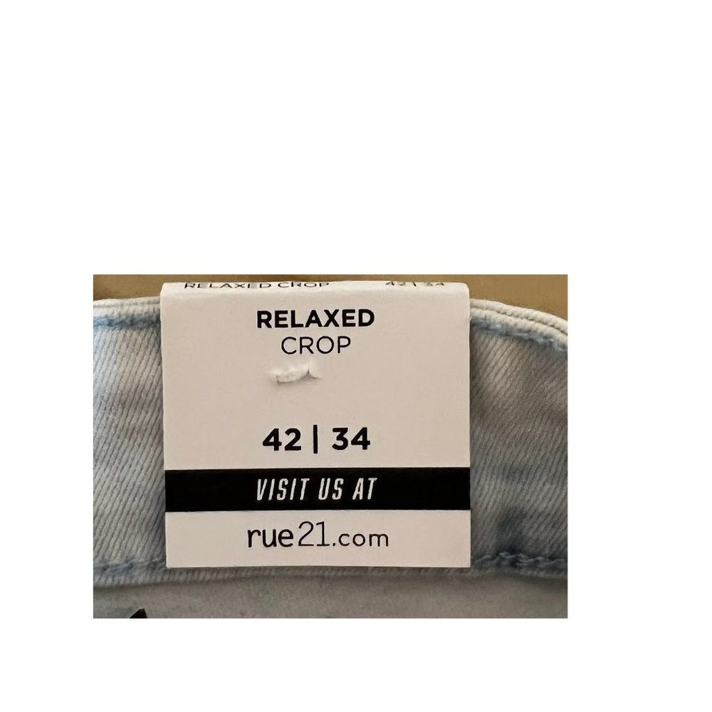 Rue 21 Mens Relaxed Crop Ripped Spaint Splatter Jeans - Picture 4 of 4